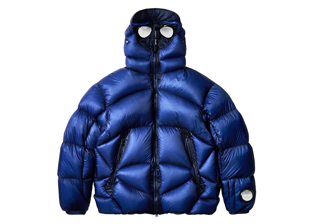 Pre-owned Palace X C.p. Company Puffer Jacket Bright Cobalt