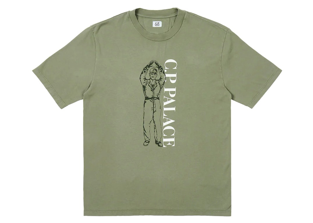 Pre-owned Palace X C.p. Company T-shirt Olive