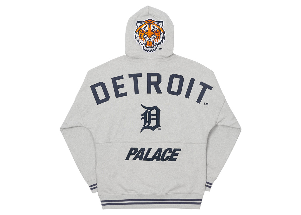 Palace x Detroit Tigers New Era Drop Shoulder Hood Grey Marl