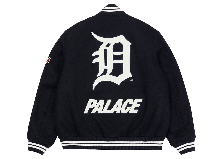 Palace x Detroit Tigers New Era Wool Stadium Jacket Navy
