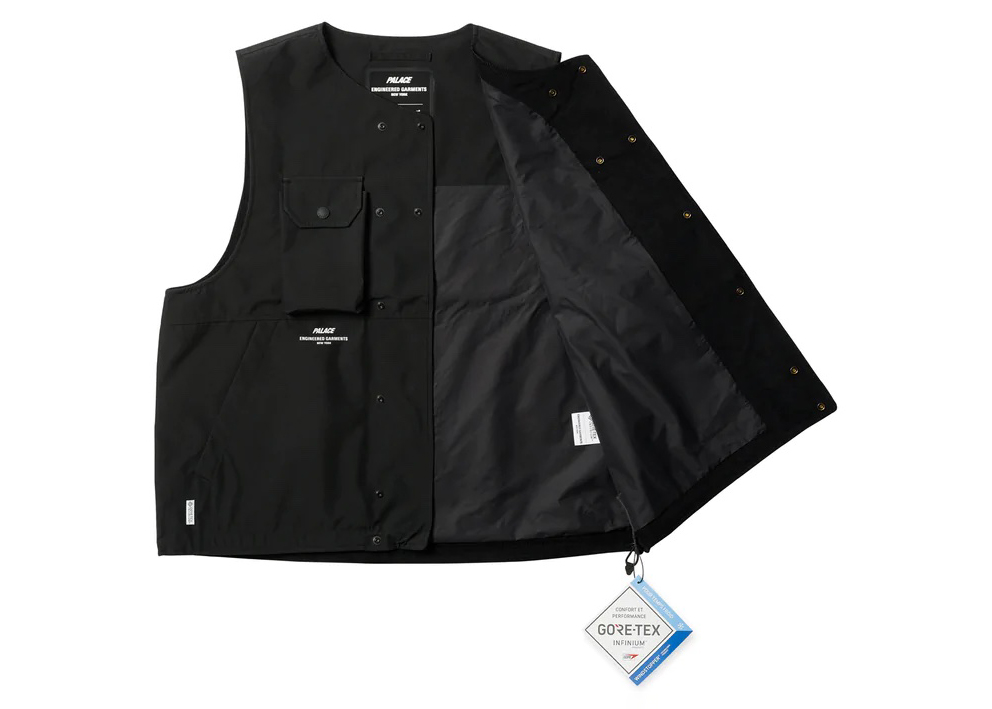 Palace x Engineered Garments Gore-Tex Infinium Cover Vest Black ...