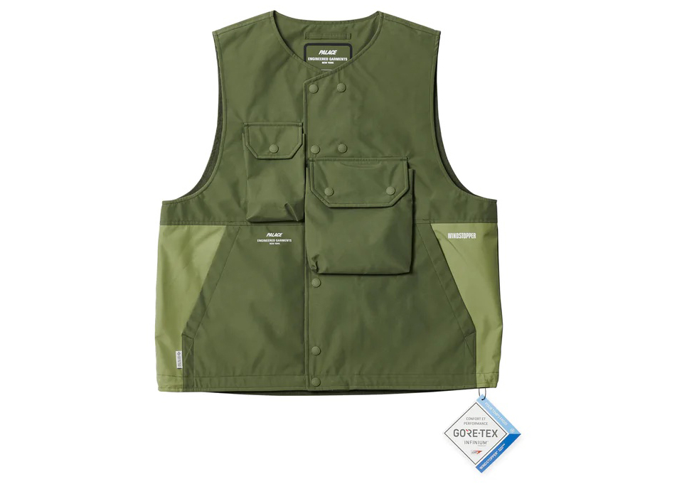 Palace x Engineered Garments Gore-Tex Infinium Cover Vest Olive 