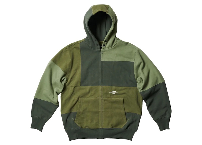 Palace x Engineered Garments Heavy Patchwork Zip Hood Olive