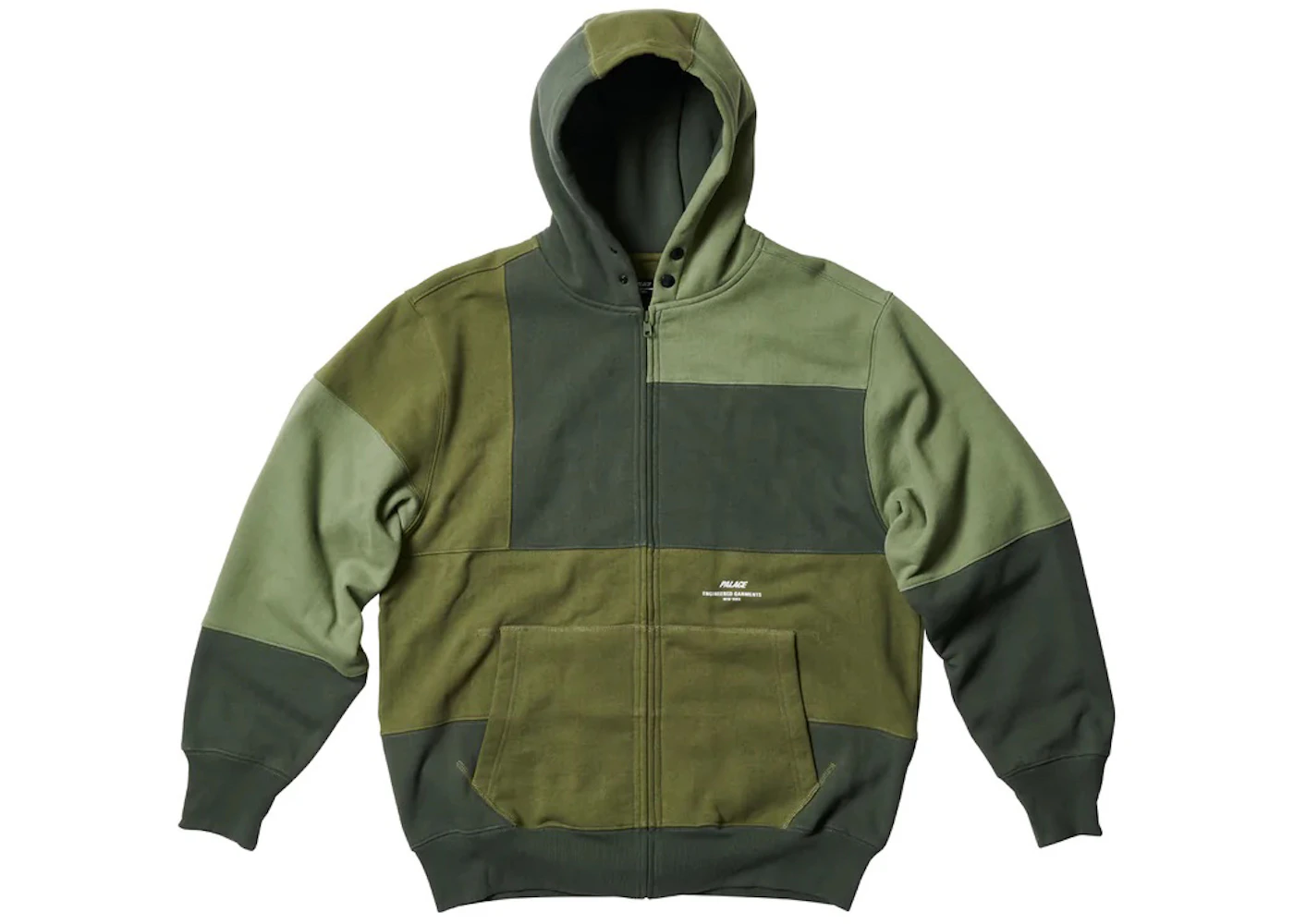 Palace x Engineered Garments Heavy Patchwork Zip Hood Olive Men's