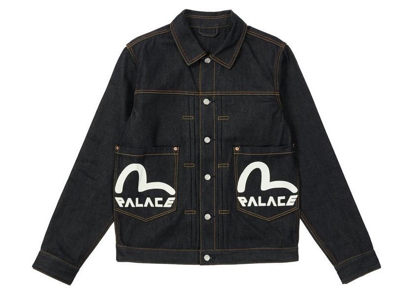 Palace x Evisu Classic Seagull Denim Jacket Indigo Raw Men's
