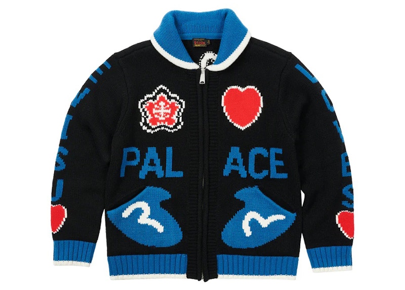 Palace x Evisu Cowichan Knit Black Men's - SS23 - US