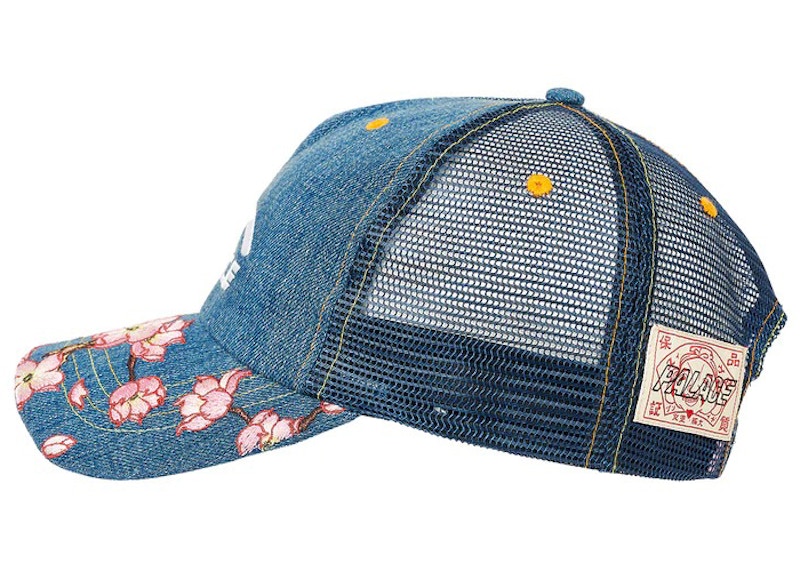 Palace x Evisu Denim Mesh Trucker Cap Stone Wash