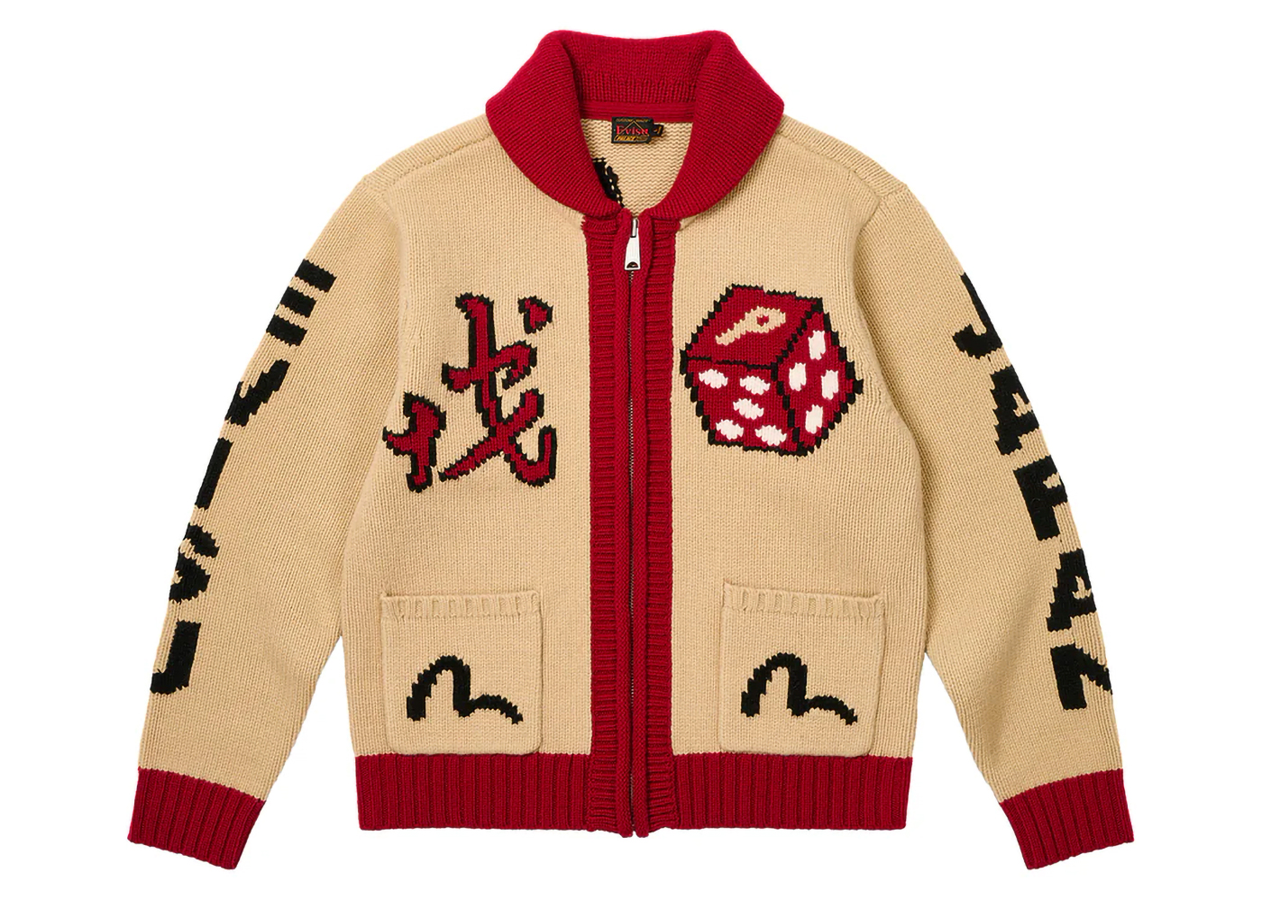 Palace x Evisu Dice Cowichan Knit Cream