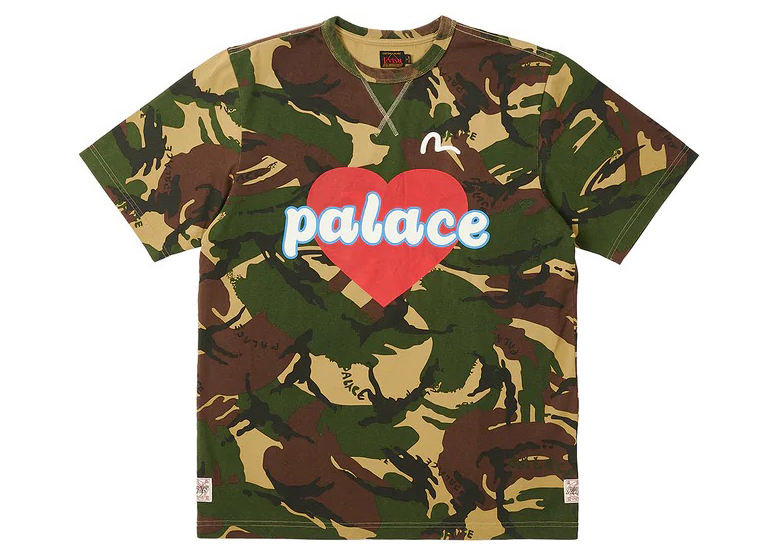 Palace x Evisu Heart T-shirt Camo Men's - SS23 - US