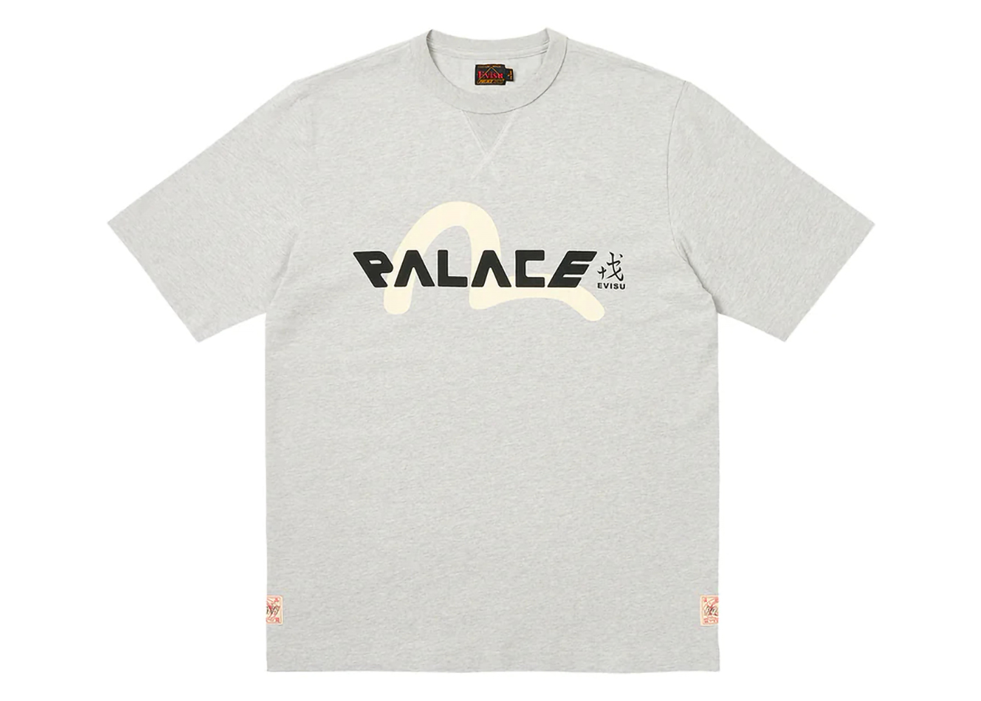 Palace x Evisu Logo T-Shirt Grey Marl