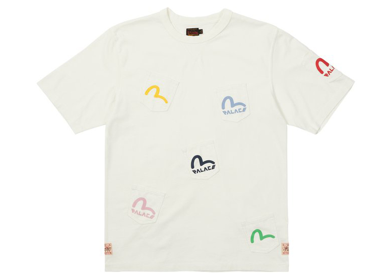 Palace x Evisu Multi Pocket T-shirt Egret