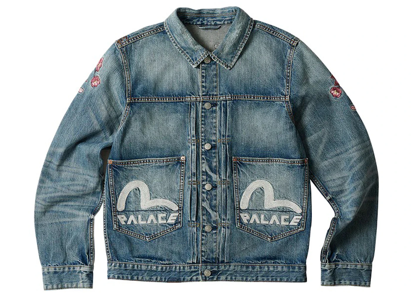 Palace x Evisu Type One Denim Jacket Stone Wash Men's - SS23 - US