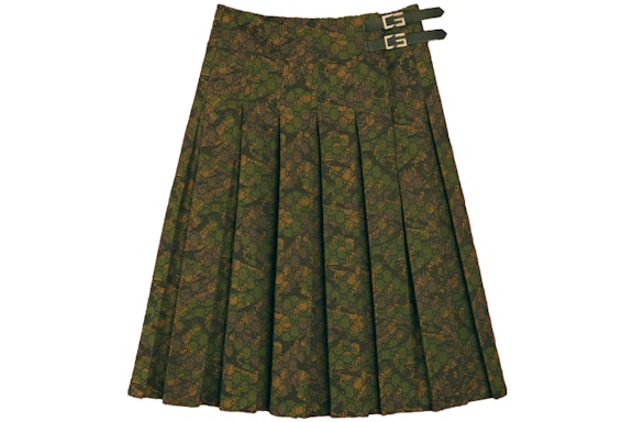 Palace x Gucci Canvas G Square Buckle Kilt Camouflage