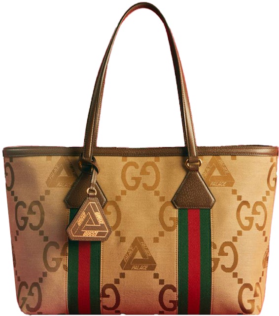 Palace x Gucci GG Jumbo Canvas Web Detail Tote Bag Beige in Canvas