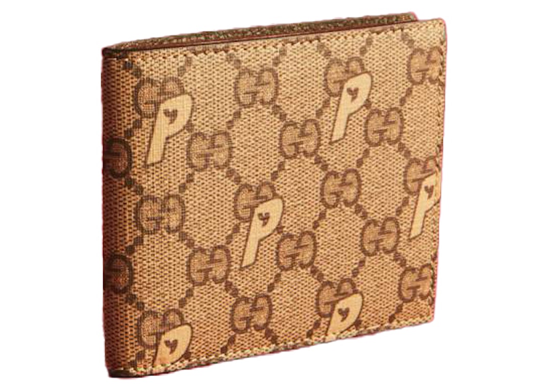 Pre-owned Palace X Gucci Gg-p Bi-fold Wallet Beige