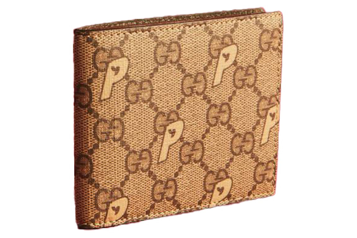 Pre-owned Palace X Gucci Gg-p Bi-fold Wallet Beige