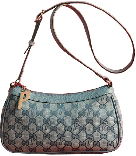 Palace x Gucci GG-P Canvas Half-Moon Mini Bag Pale Blue in GG Supreme  Canvas/Leather with Gold-tone - US