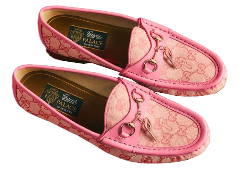 Palace x Gucci GG-P Canvas Horsebit P Charm Loafers Pale Pink