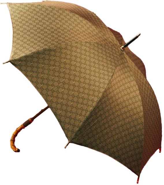 Palace x Gucci GG-P Pattern Bamboo Handle Rain Umbrella Beige