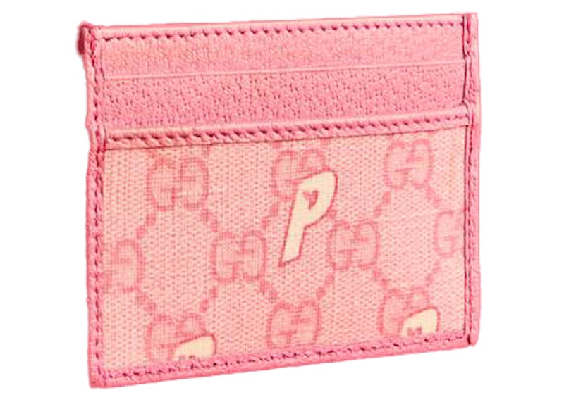 Palace x Gucci GG-P Supreme Card Case Pale Pink in GG Supreme