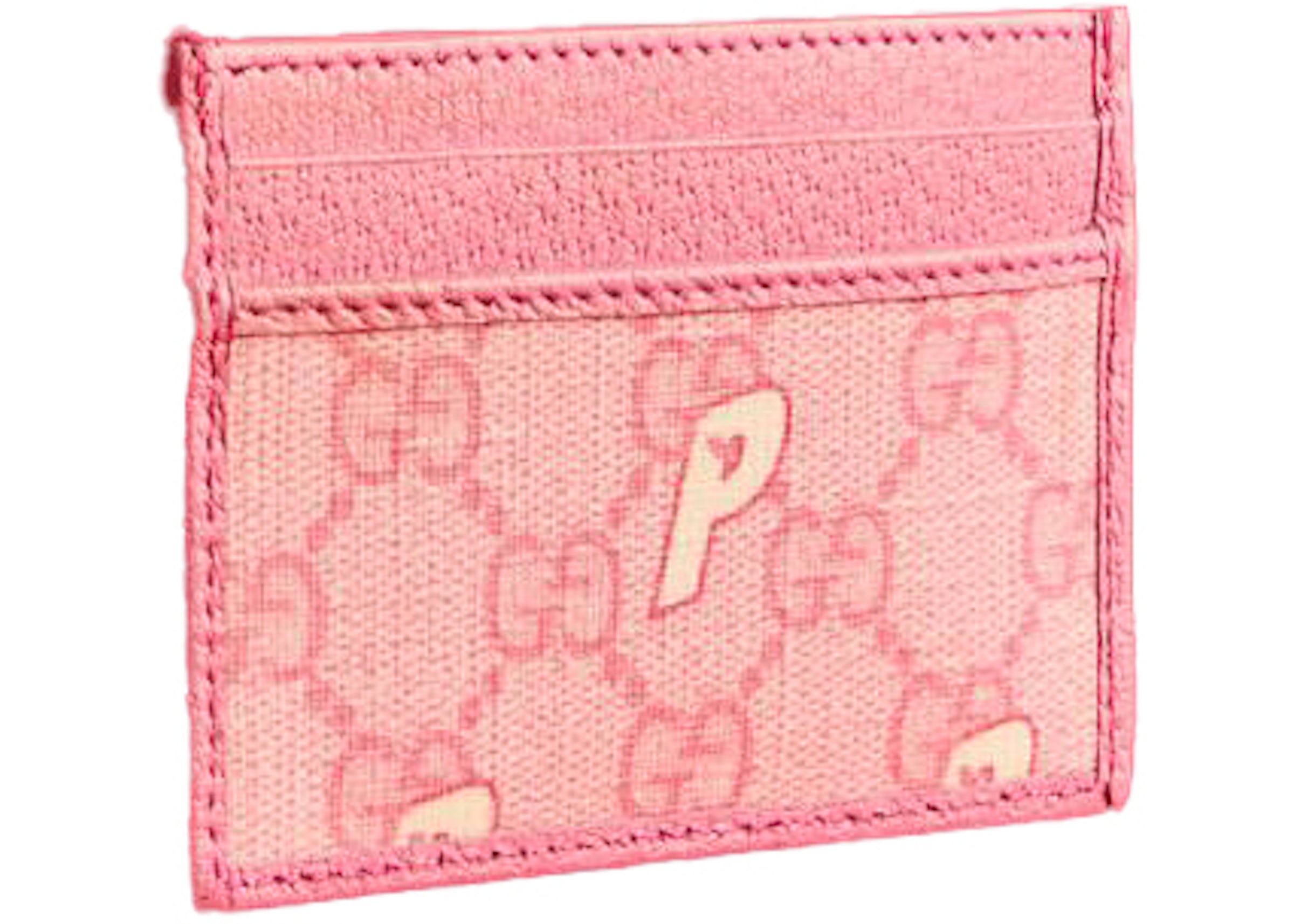Palace x Gucci GG-P Supreme Card Case Pale Pink in GG Supreme Canvas - US