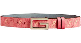 Palace x Gucci GG-P Supreme G Square Buckle Reversible Belt Pale Pink/Pale Blue