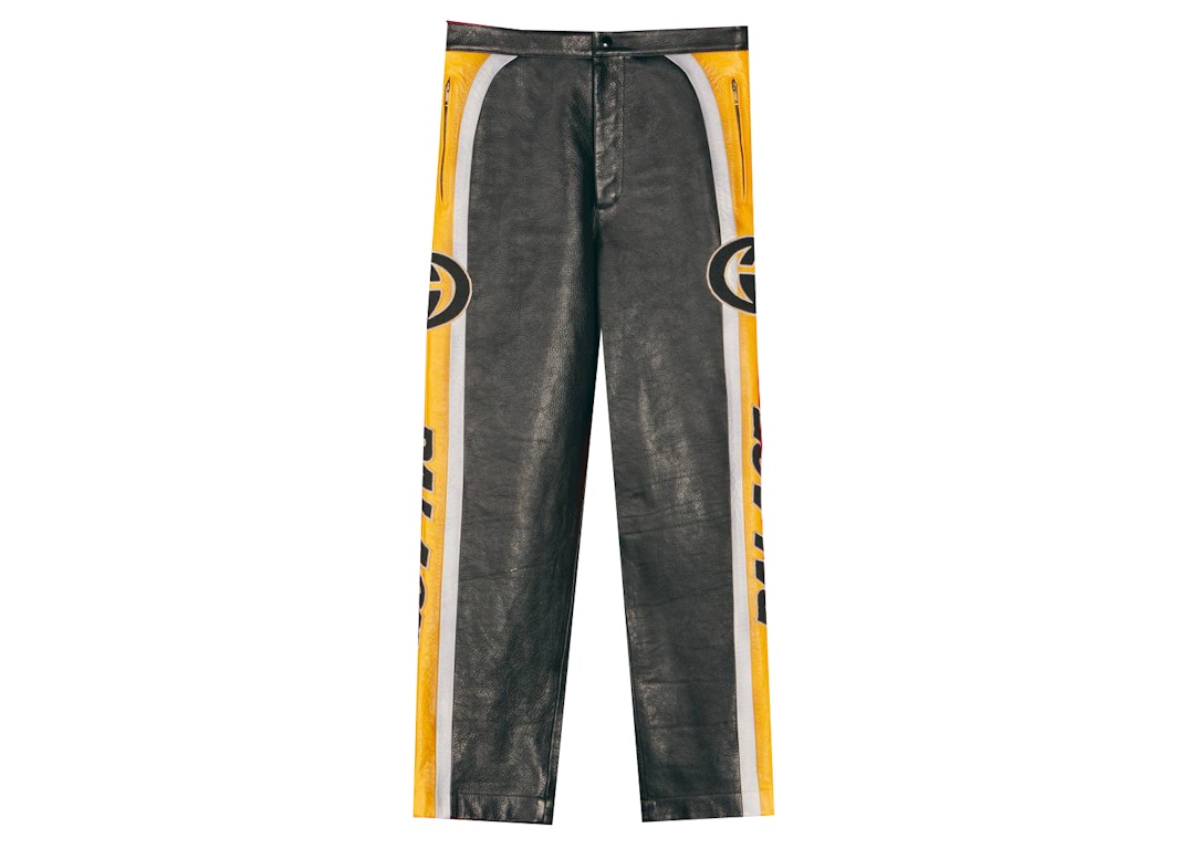 Pre-owned Palace X Gucci Patches Leather Pants Black