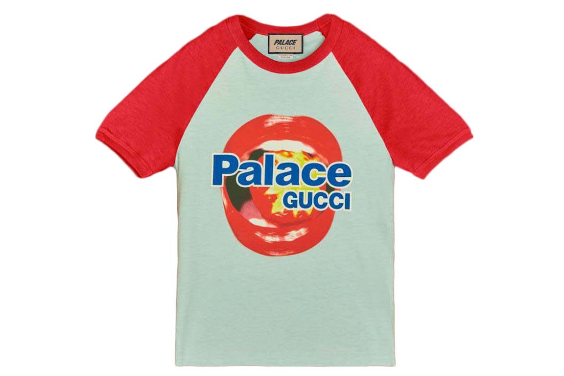 Pre-owned Palace X Gucci Printed Cotton Jersey T-shirt White