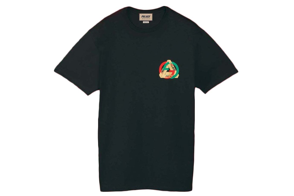 Pre-owned Palace X Gucci Printed Heavy Cotton Jersey T-shirt Black