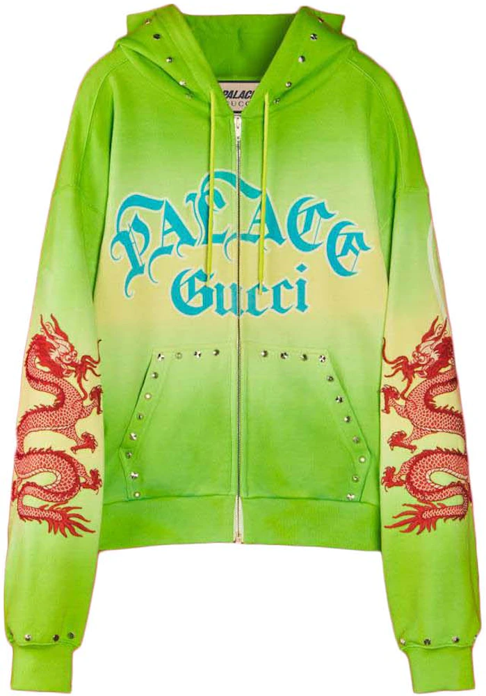 dobbelt obligat Seneste nyt Palace x Gucci Studded and Embroidered Tie-Dye Sweatshirt Green - FW22 - US