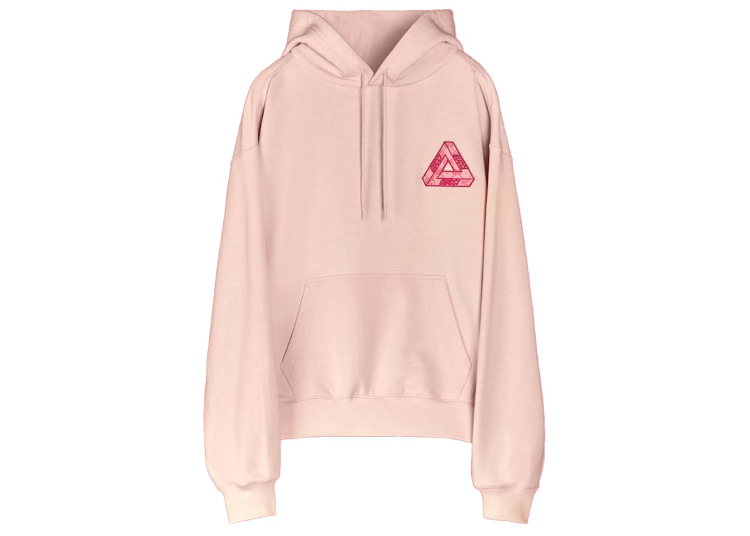 Pre-owned Palace X Gucci Tri-ferg Gg Patch Hoodie Parfait Pink