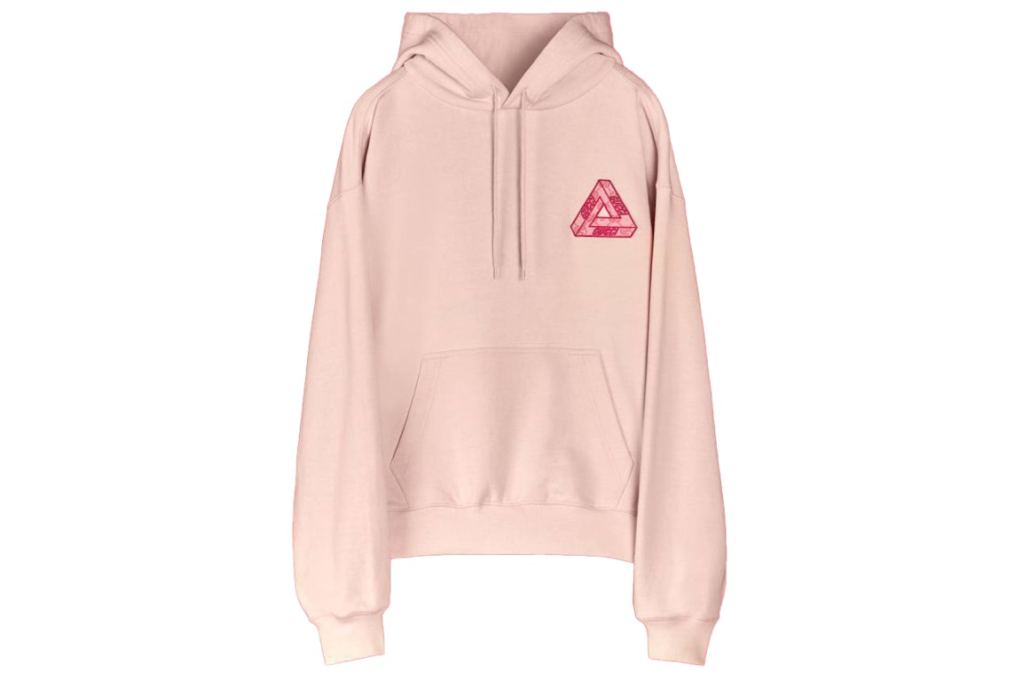 Pre-owned Palace X Gucci Tri-ferg Gg Patch Hoodie Parfait Pink