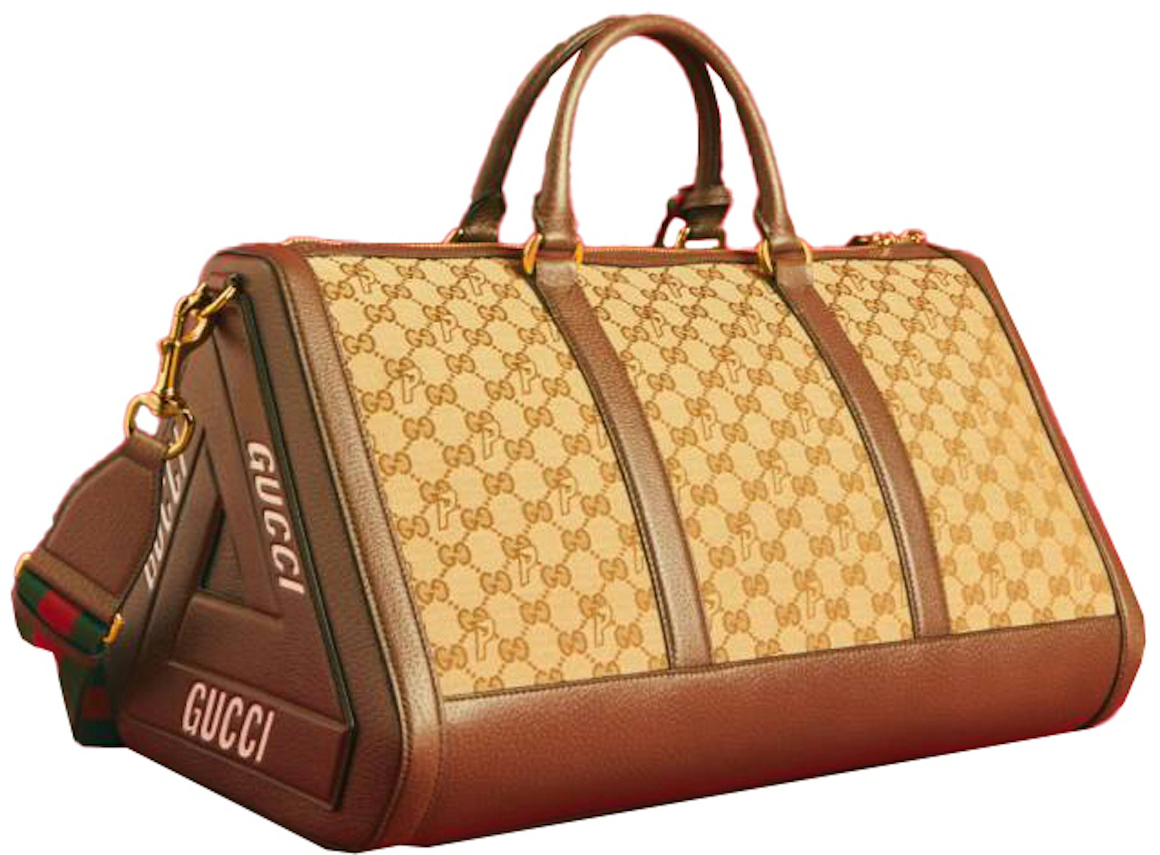 GG Large Canvas Duffel Bag in Beige - Gucci