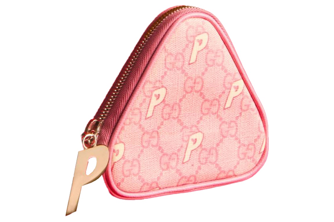 Pre-owned Palace X Gucci Triferg Supreme Gg-p Coin Purse Pale Pink