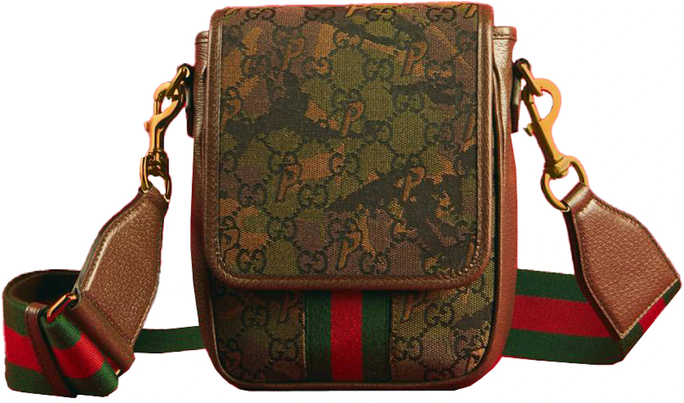 Palace x Gucci Web Canvas GG-P Messenger Bag Camouflage in GG Supreme ...