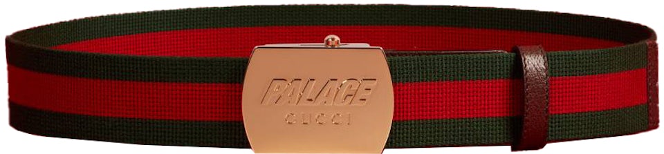 Palace X Gucci GG-P Supreme G Square Buckle Reversible Belt  Camouflage/Brown for Women