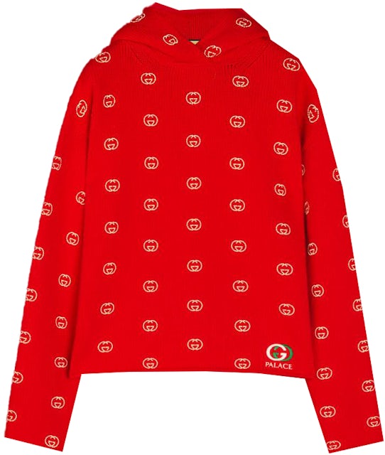tykkelse Modsætte sig Articulation Palace x Gucci Wool Knit Strawberry With Studs And Crochet Detail Hoodie  Red - FW22 - US