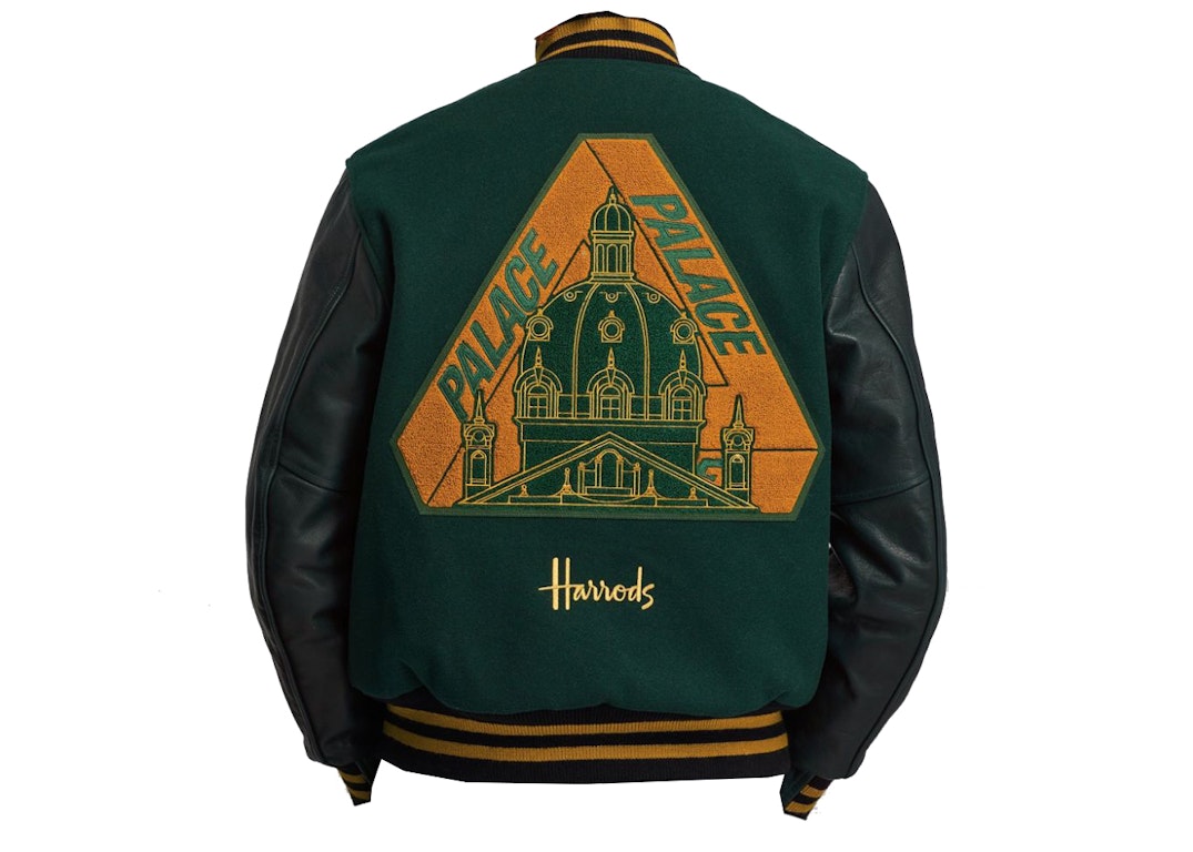Pre-owned Palace X Harrods Golden Bear Varsity Jacket Green