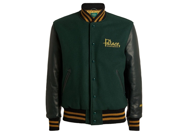 Palace x Harrods Golden Bear Varsity Jacket Green