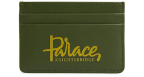 Palace x Harrods Leather Logo Card Holder Green
