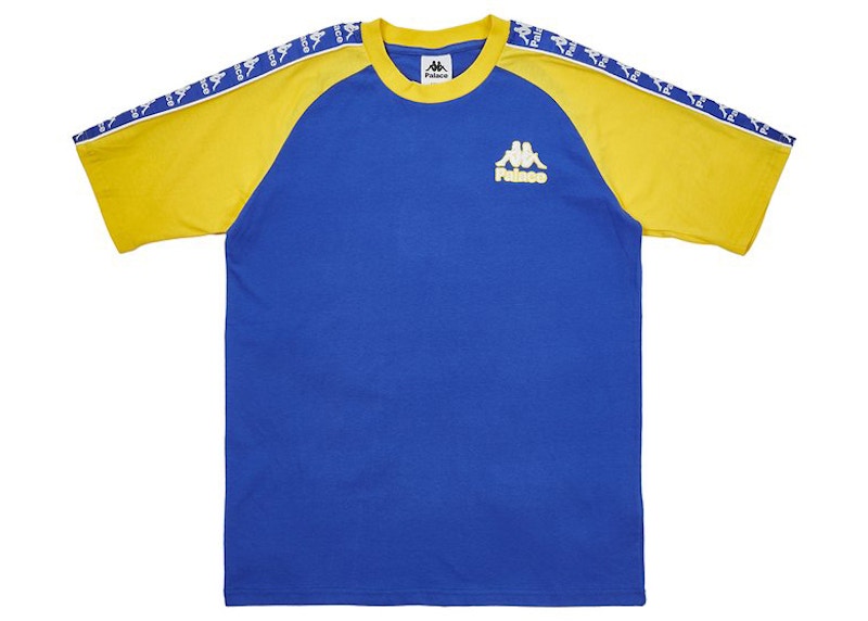 Palace x Kappa Classic Raglan T-shirt Blue/Yellow Men's - FW21 - US