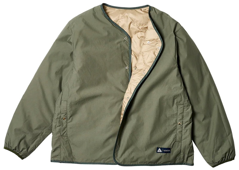 Palace x Nanamica Reversible Down Cardigan Sage Green Men's - FW23