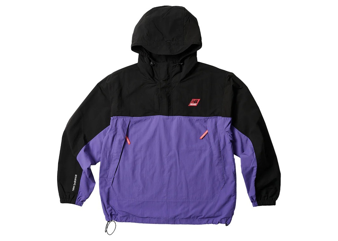 Pre-owned Palace X New Balance Pop Over Shell Jacket Black/purple