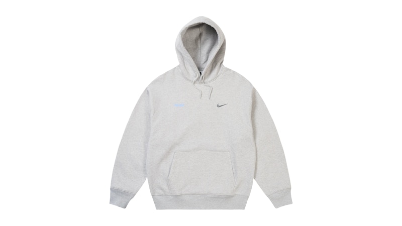 Palace x Nike Font Swoosh Hoodie Grey Marl