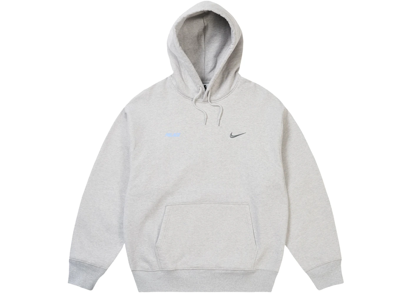 Palace x Nike Font Swoosh Hoodie Grey Marl