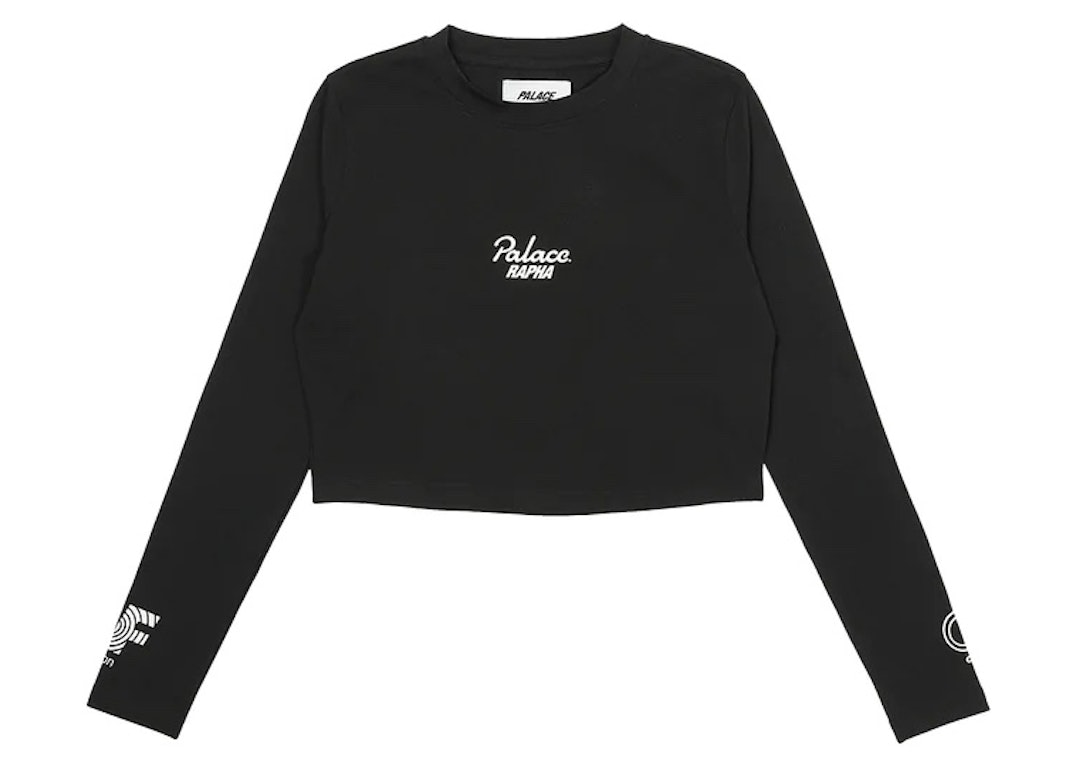 Pre-owned Palace X Rapha Ef Education First Women's Cropped T-shirt Black