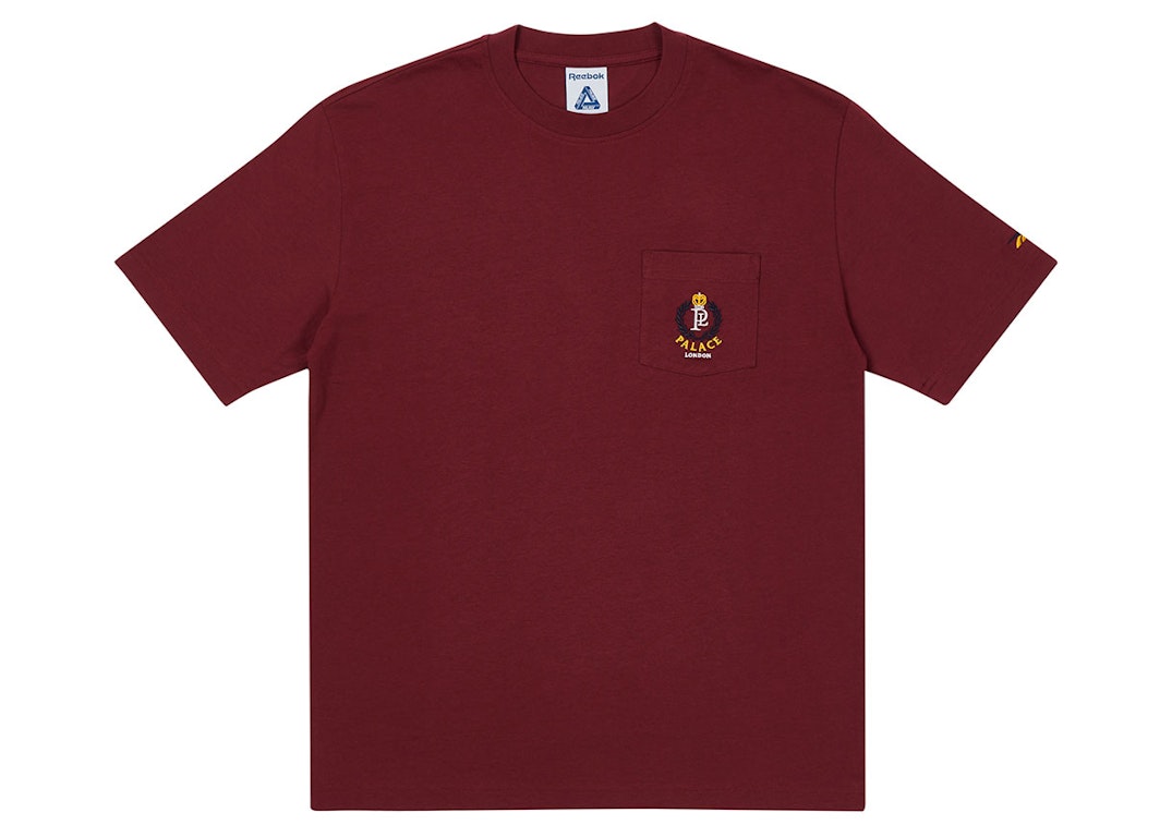 Pre-owned Palace X Reebok Npc Pocket T-shirt Burgundy