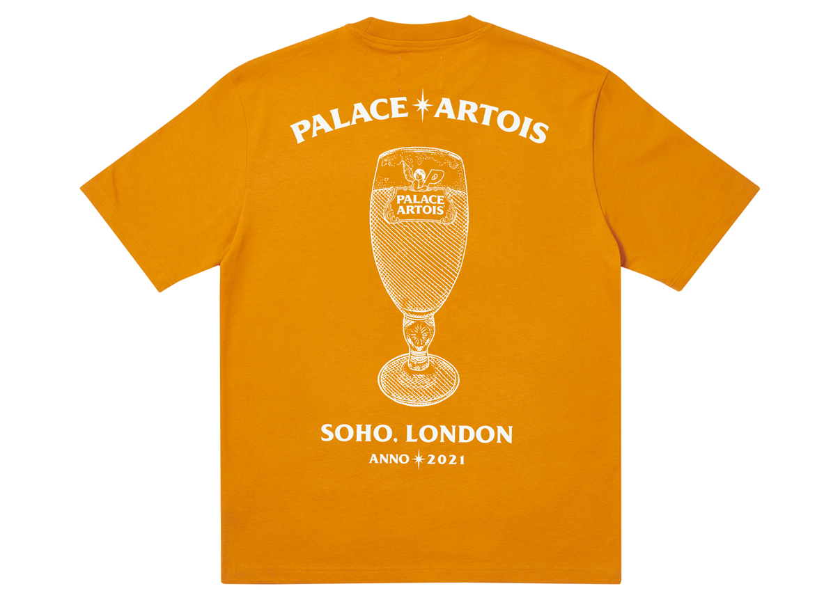 Palace x Stella Artois Chalice T-shirt Gold Men's - FW21 - US