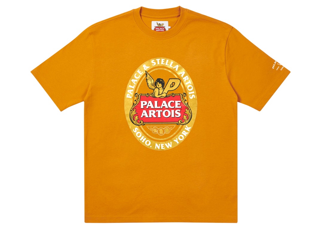 Pre-owned Palace X Stella Artois Coaster T-shirt Gold