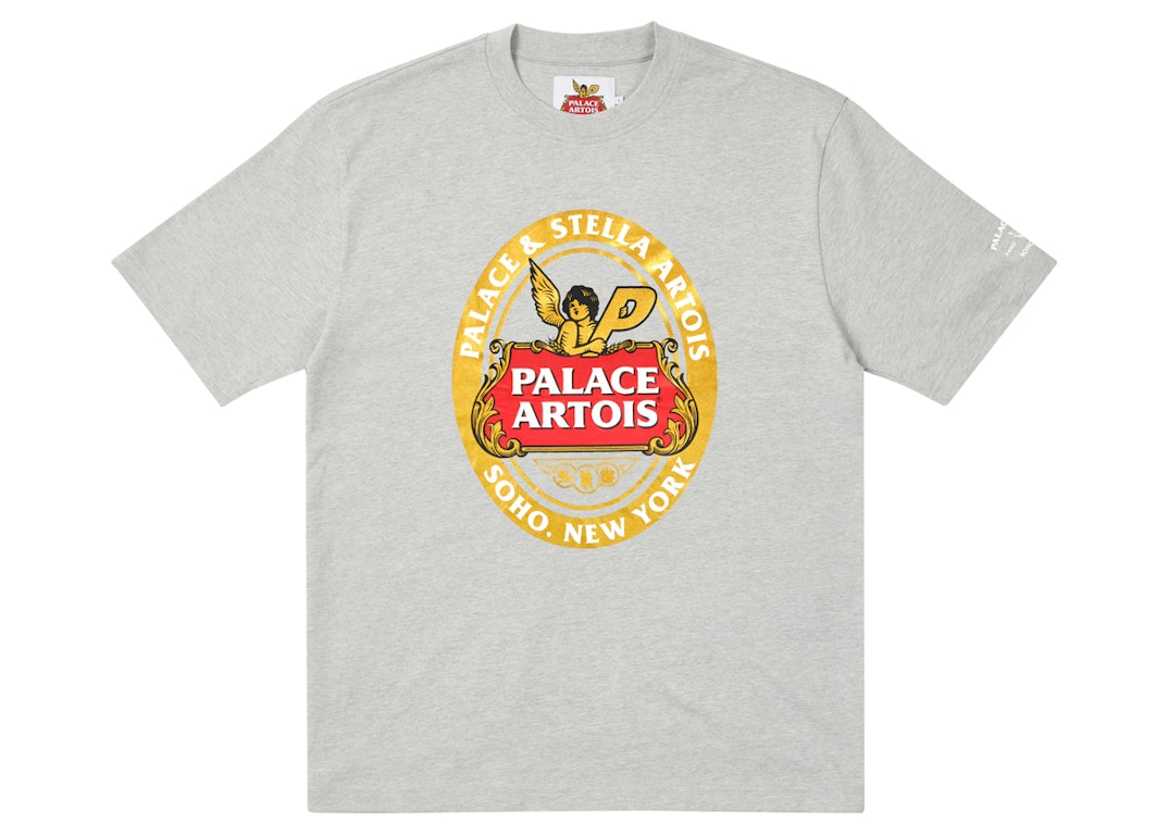 Pre-owned Palace X Stella Artois Coaster T-shirt Grey Marl